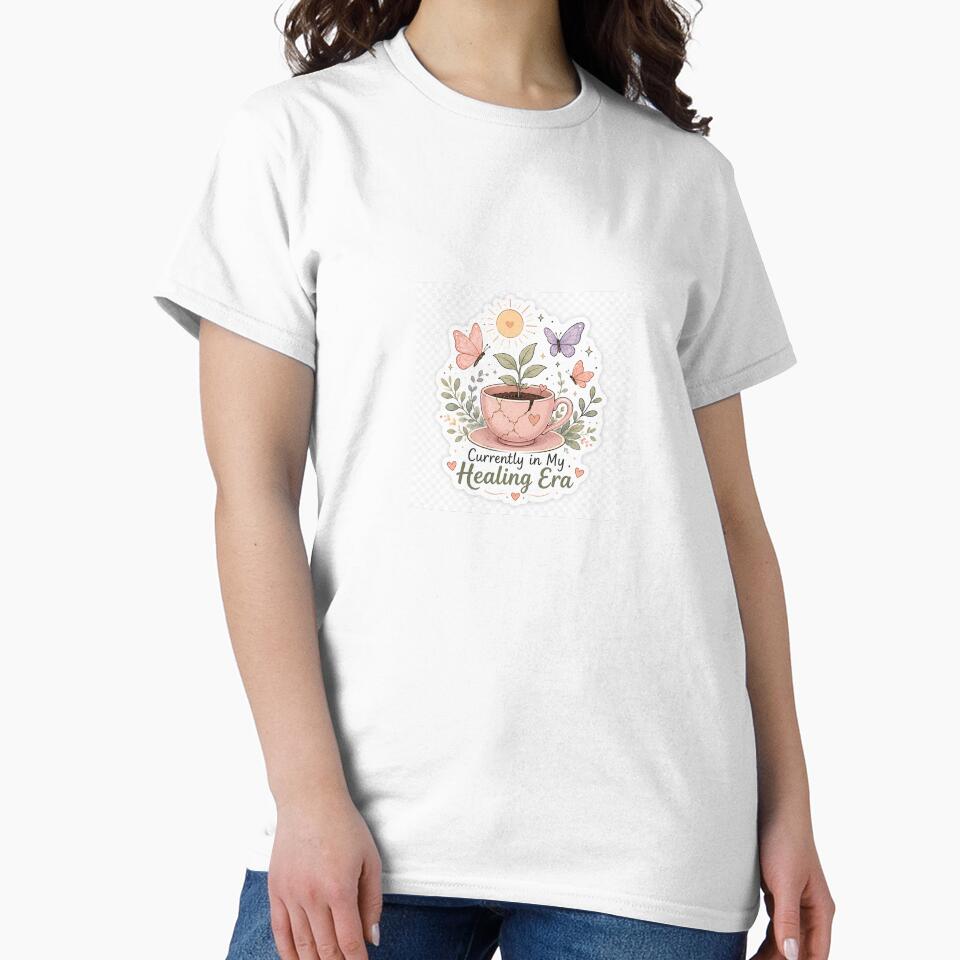 Currently in My Healing Era | Botanical Teacup Plant Sticker by FAZ-DESIGNS