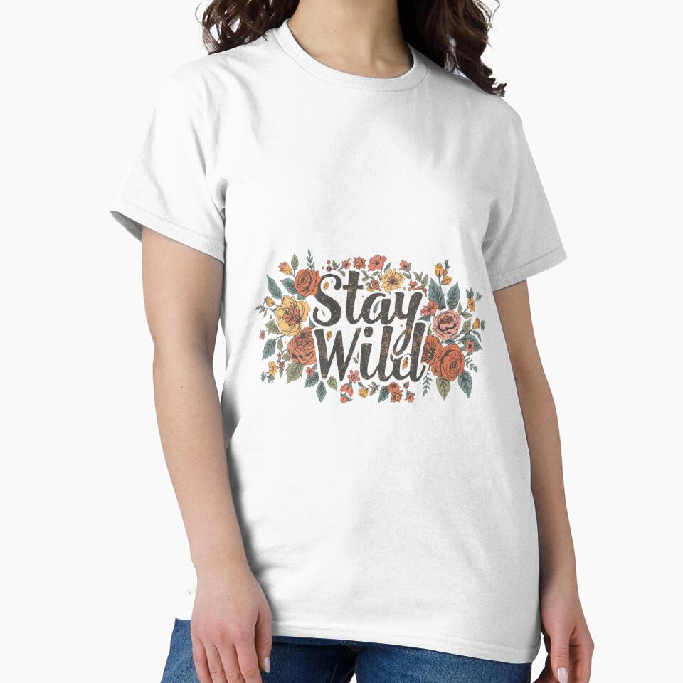 Stay Wild – Boho Floral Free Spirit Quote Design by Chippychips1