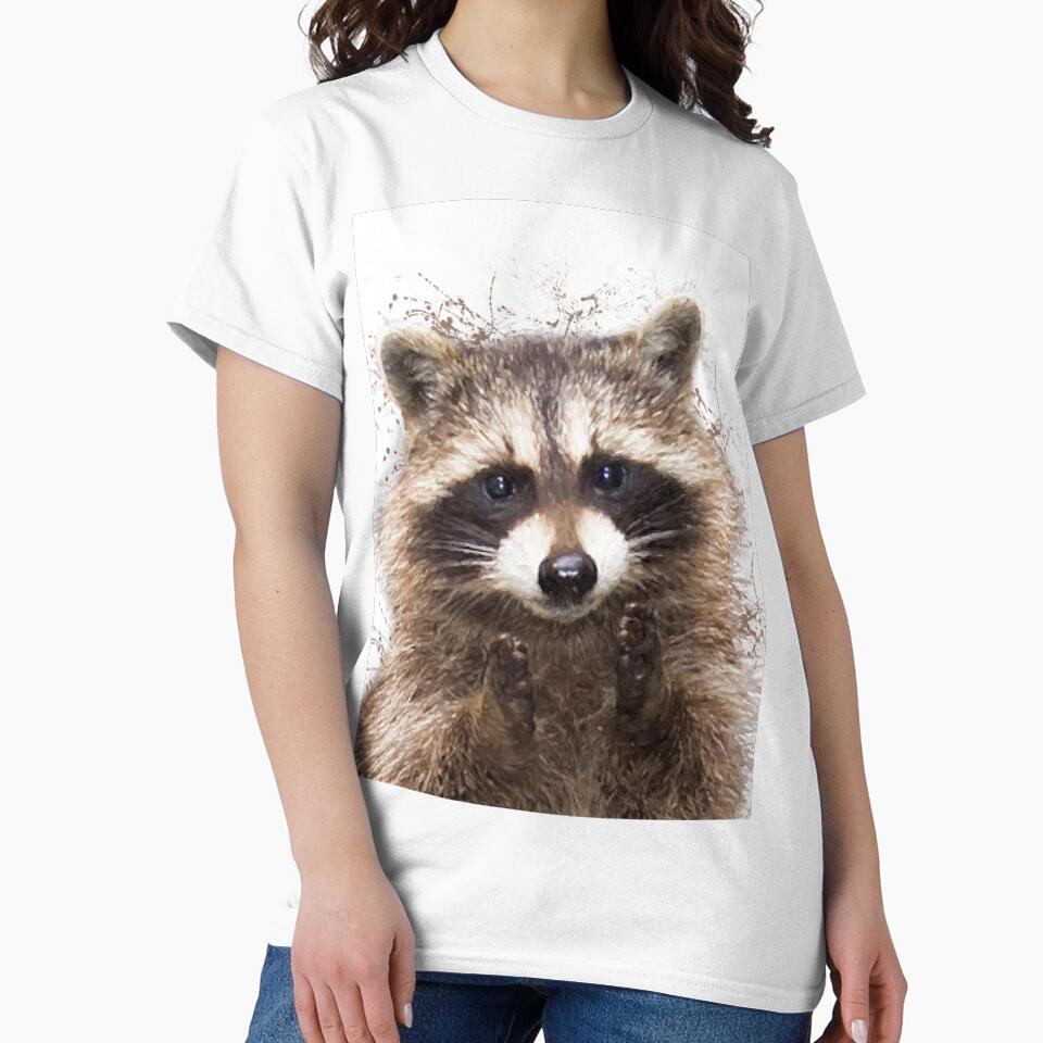 Raccoon watercolor animals nursery decor by DelzStudio