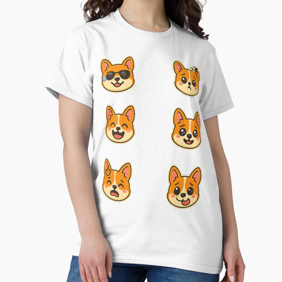 Cute Kawaii Corgi Emoji Set 2, Kawaii Corgi by graphic-genie
