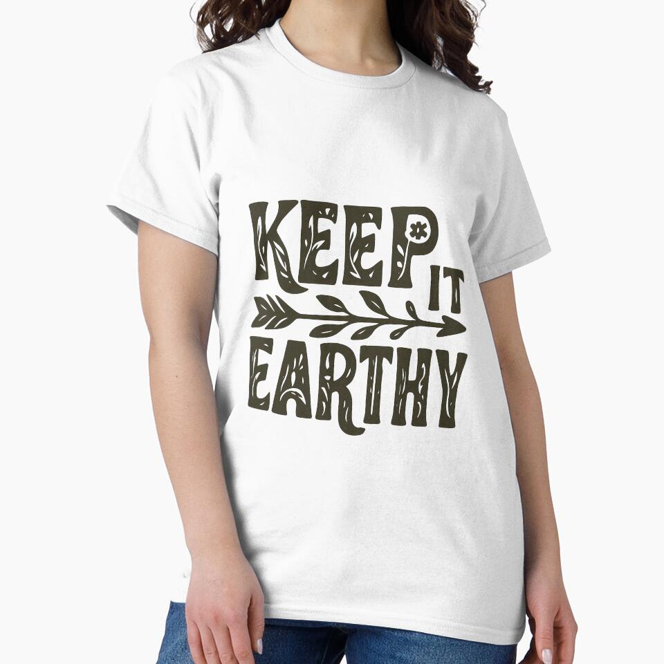 Keep It Earthy – Eco Conscious Boho Nature Quote Design by inkoutninja