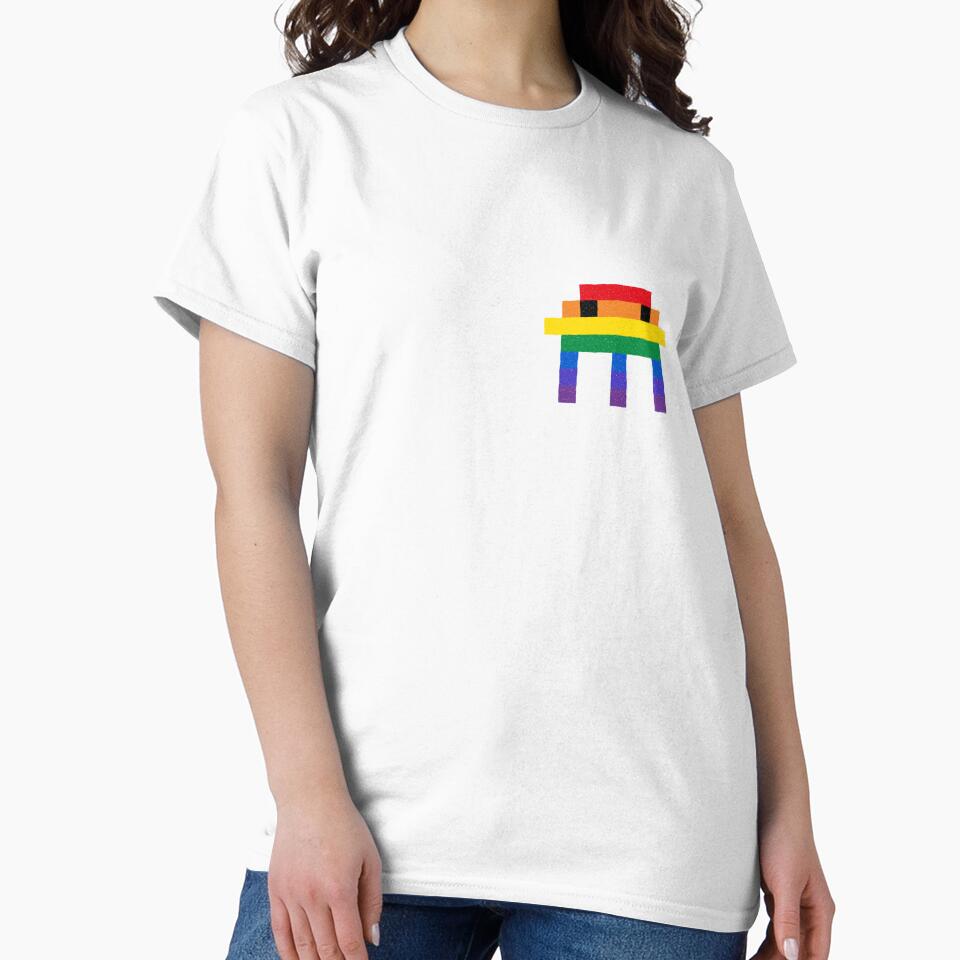 A retro rainbow space invader by WandaVanning
