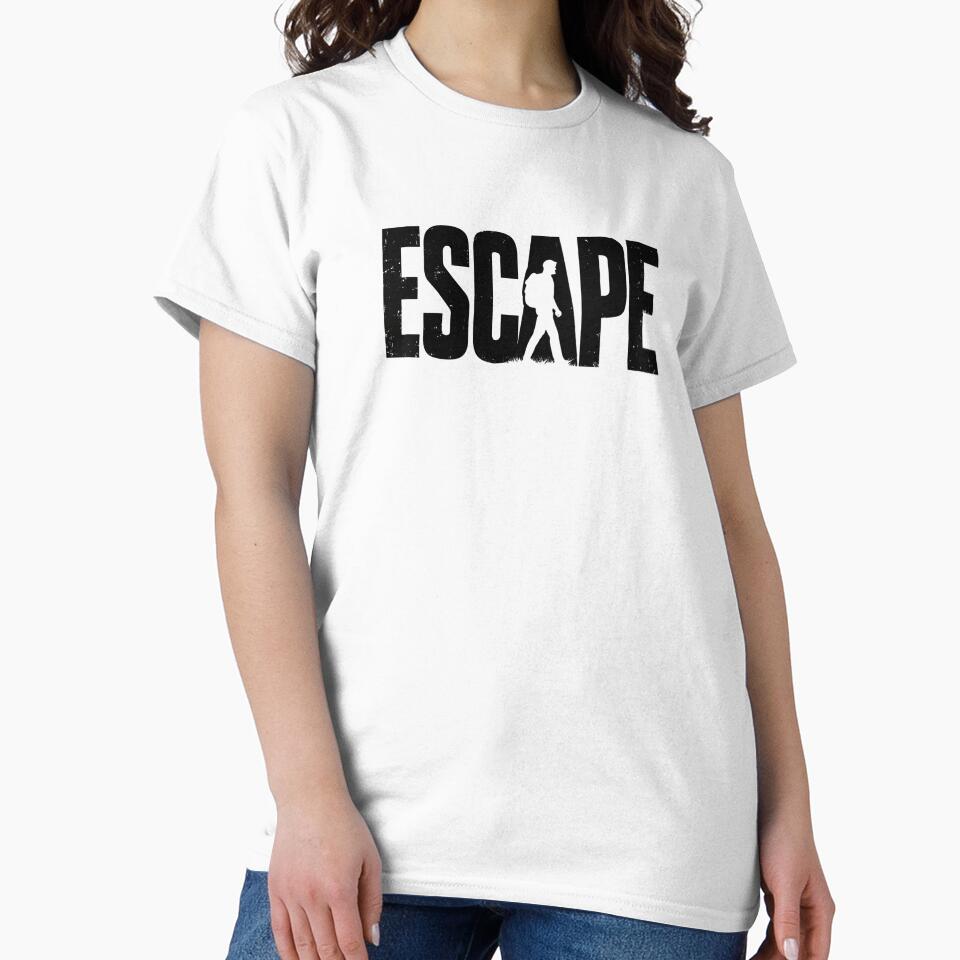 ESCAPE – Bold Distressed Hiking Typography | Outdoors & Mental Reset Design by RonBurgunTee