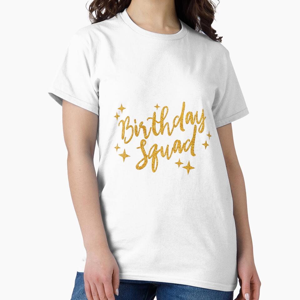 Birthday Squad – Glitter Gold Party Crew by DXINERZ