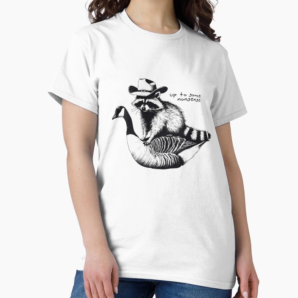 Cheeky Raccoon Sticker - Up to Nonsense Design by JossDesign15