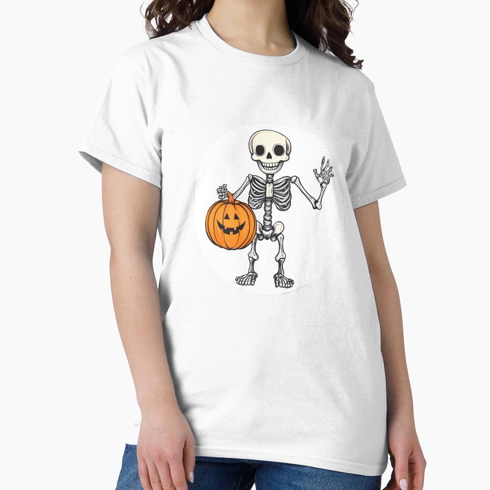 Skeleton with Halloween Pumpkin Companion by CharmingQuill
