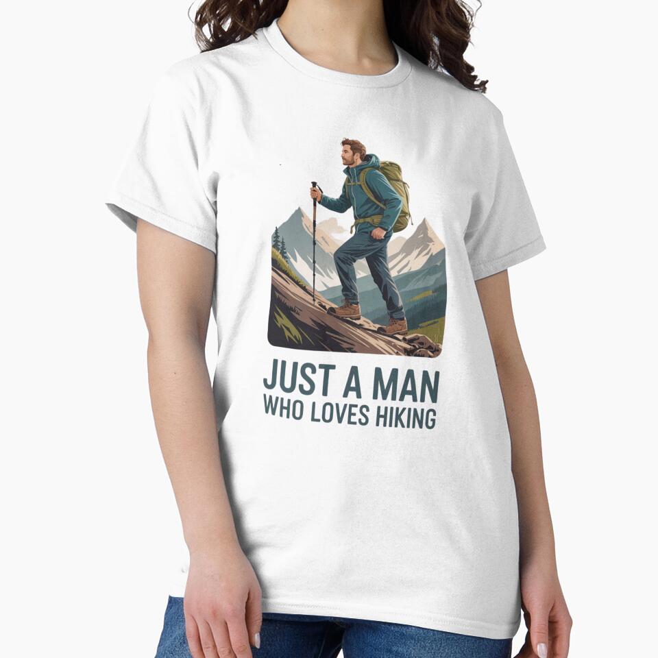 Just a Man Who Loves Hiking - Minimalist Pastel Design by Gracjan Mikitin