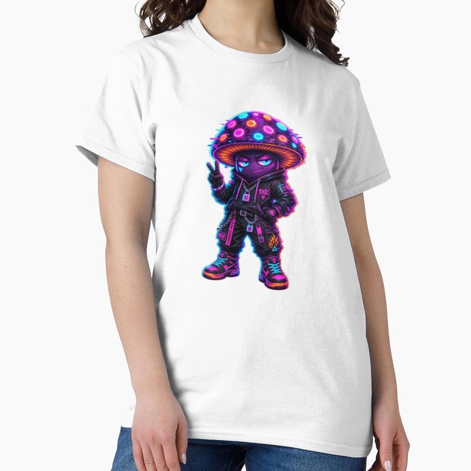 Neon Mushroom Character – Cheeky Rave by design-rebell