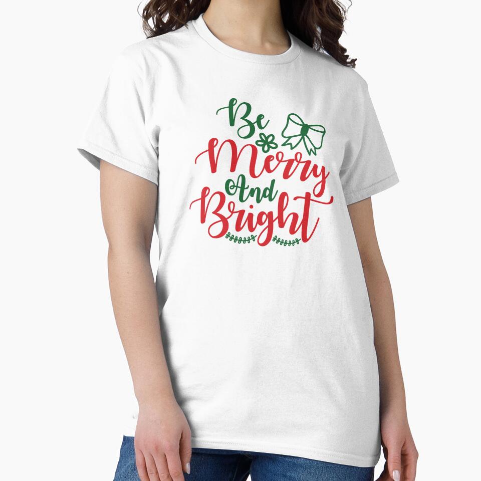 Be Merry and Bright Christmas Quote Holiday Vibes by FuzionRaptor