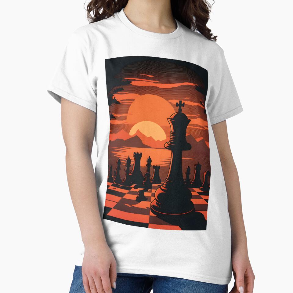 playing chess at sunset by R.L cases and stickers