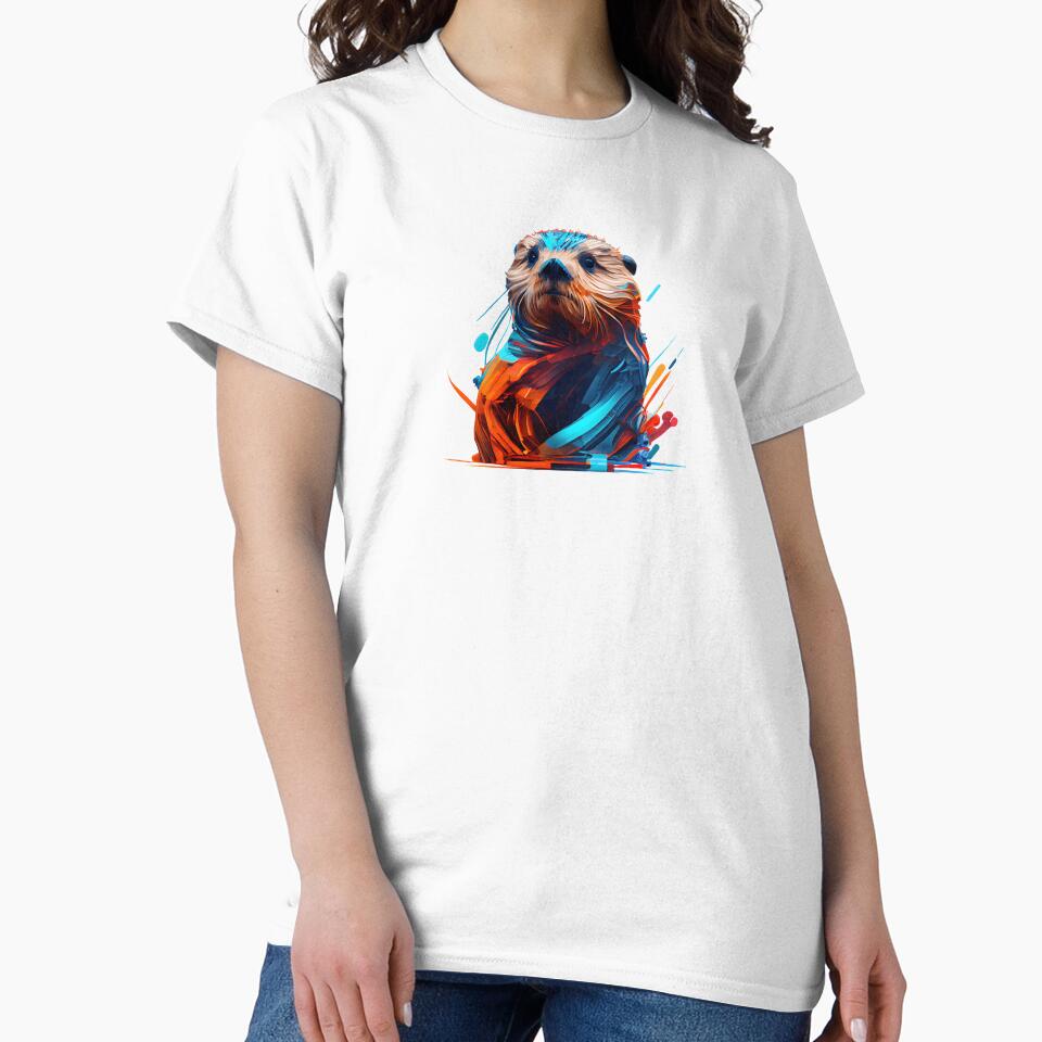Abstract Sea Otter Art: A Colorful Twist on Wildlife Imagery by FiveIntentions