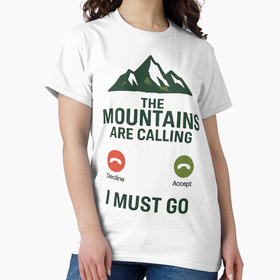 The Mountains Are Calling, I Must Go | Minimalist Hiking Design by justforart91
