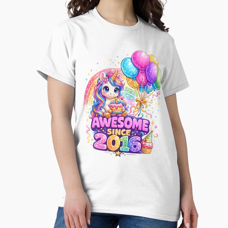 10 Years Old Awesome Since 2016 Unicorn 10th Birthday by QuiteOrbit