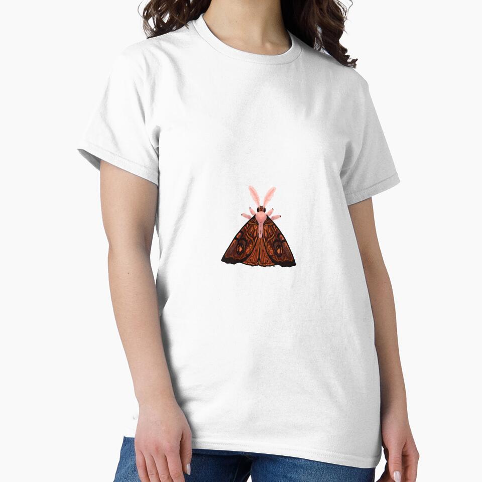 Dark Wood Moth green background by Salem Scribbles