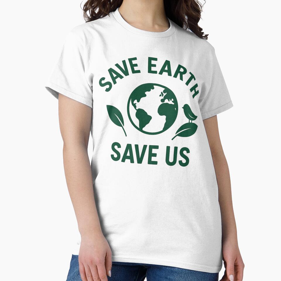 Save the Planet Tee – Minimal Earth Love Design by Graphroad