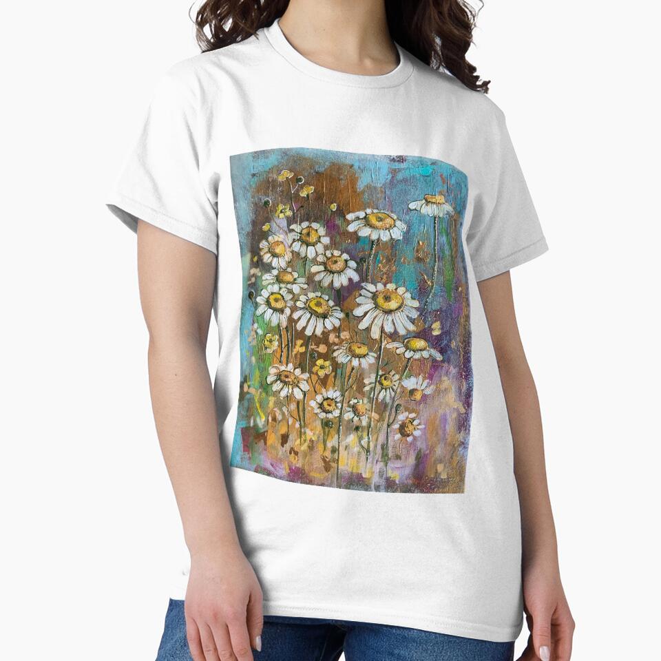chamomile, wildflowers, herbs, hand-painted picture on canvas by Hennagirl
