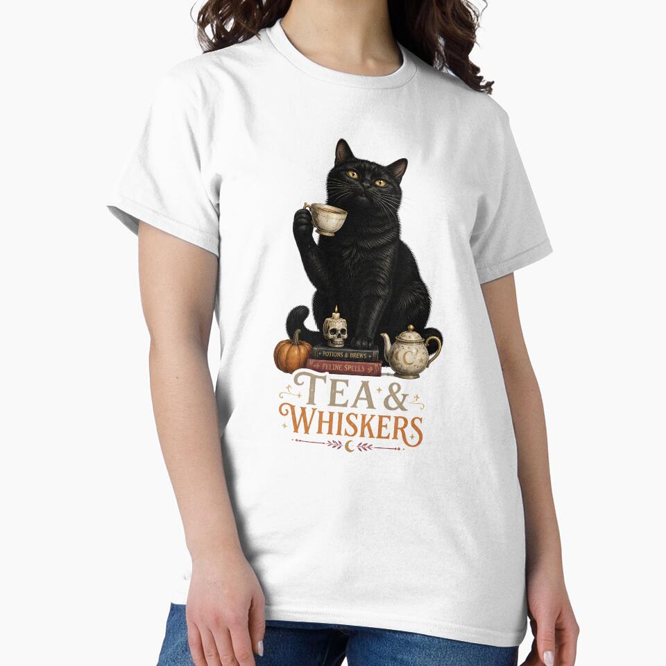 Tea & Whiskers Vintage Halloween Label Halloween by RoyesButler