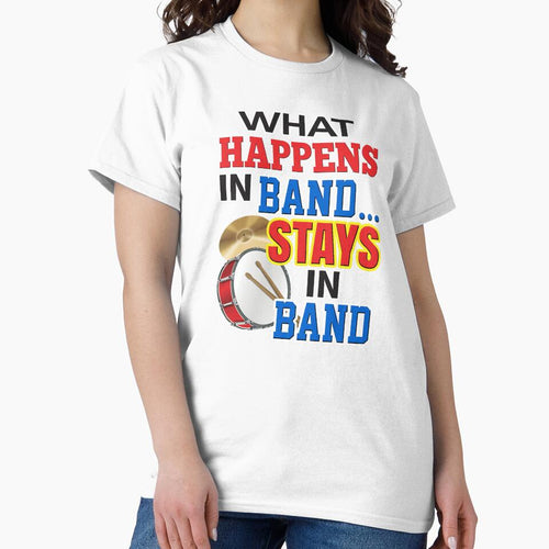 'What Happens In Band…Stays In Band' (White) by The Button Gal