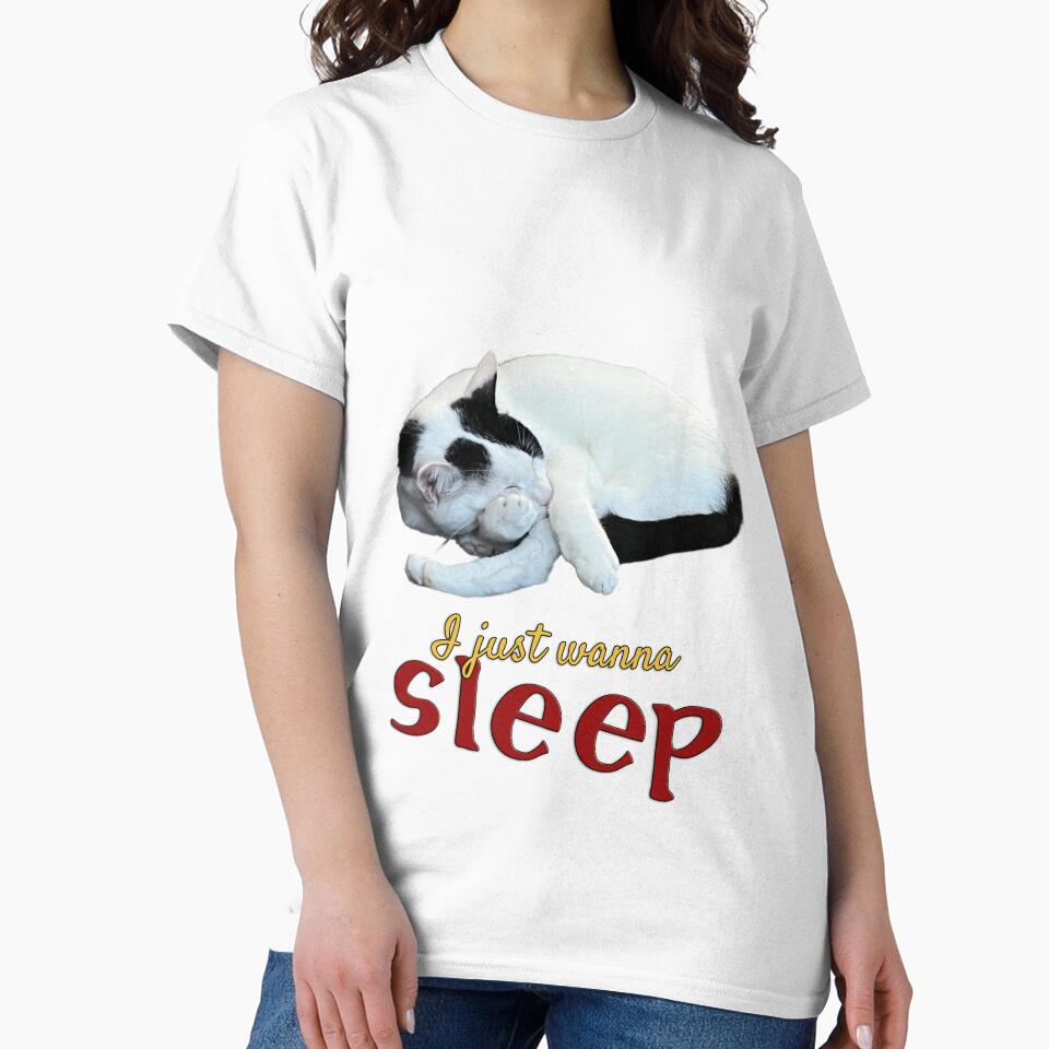 I Just Wanna Sleep Cute Cat Word Art by Amazing Arts Designs
