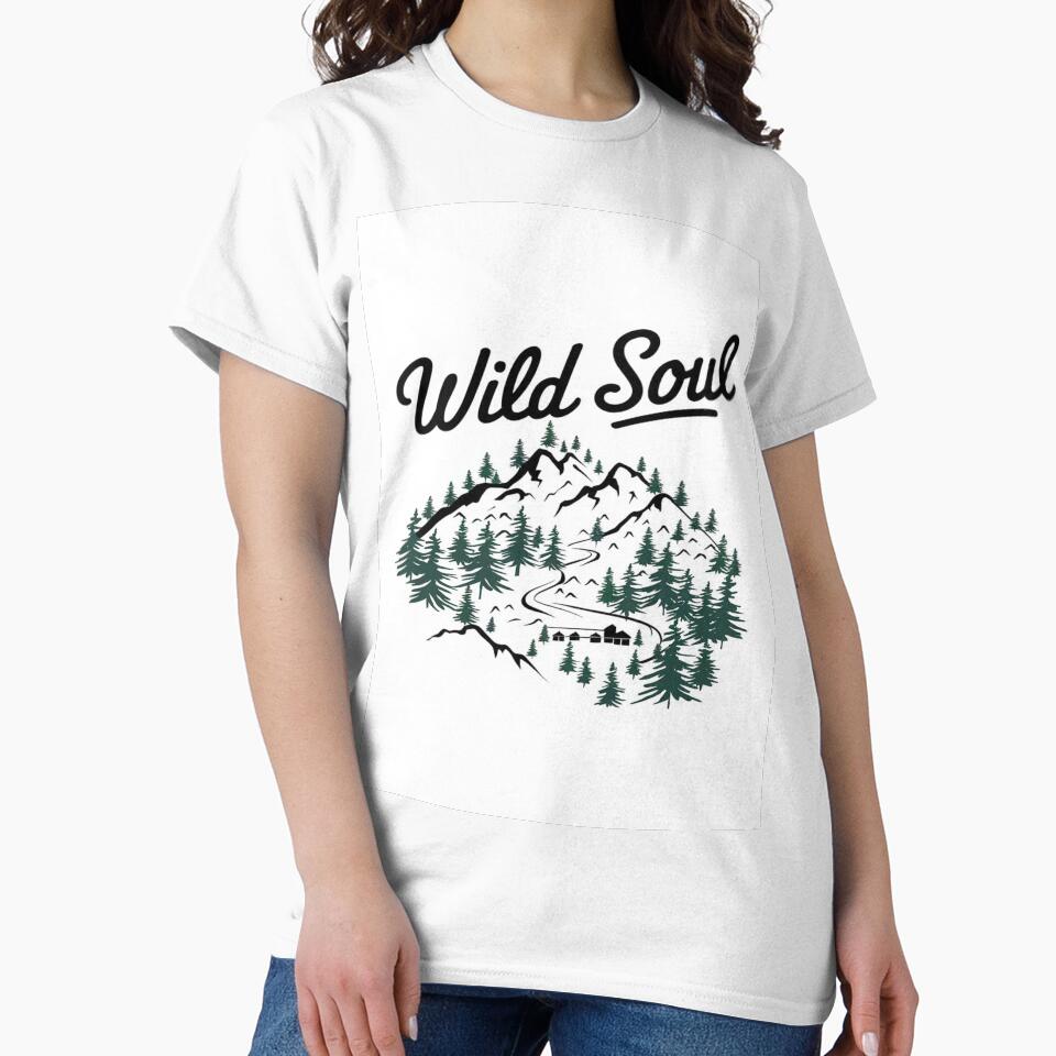 Wild Soul Mountain T-Shirt for Hikers by Link Hub