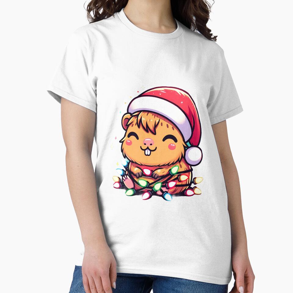 Capybara kawaii Christmas by WorldByFlowers