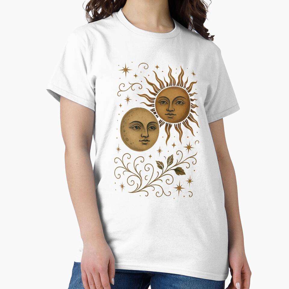 Sun & Moon Celestial Art Nouveau | Astrology Zodiac  Aesthetic Tee & Sweatshirt by TheCelestialParts