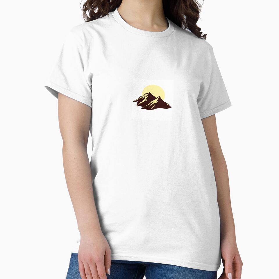 Sunlit Peaks - Minimalist Mountain Illustration by Orca LuxX