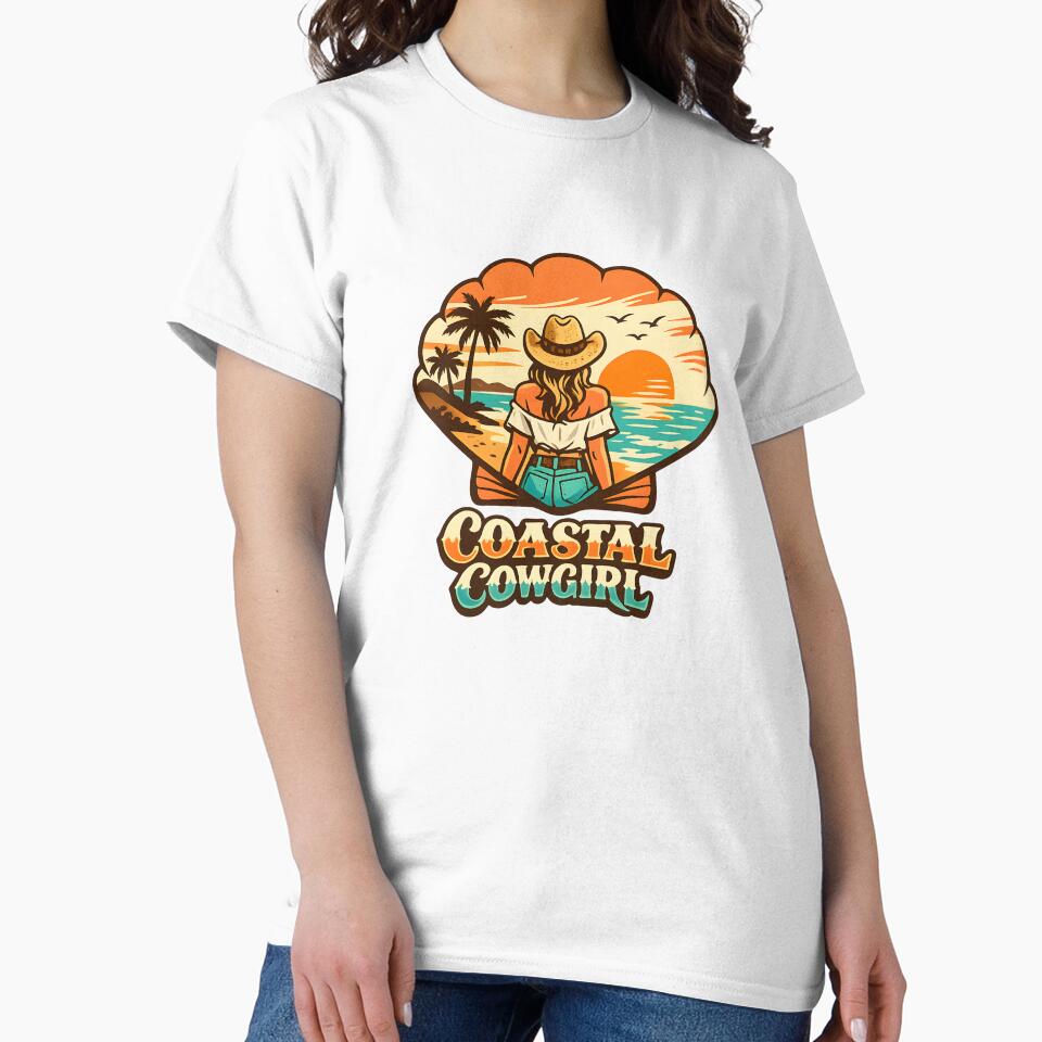 Coastal Cowgirl Retro Beach Sunset Western Boho Summer Vibes by Artycom