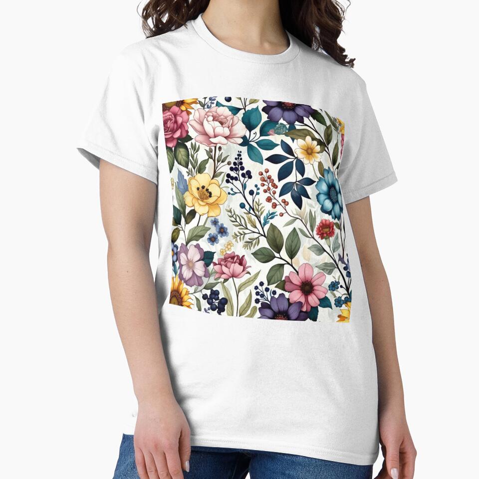 Luxury Boho Flowers Pattern – Pastel Gold Wildflower Garden by GuffyGlowVault