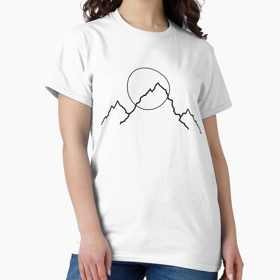 Mountain and Moon Minimalist Design by Ashleylcoop