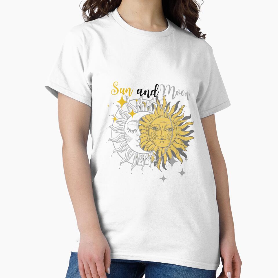 Sun with face and moon with face by IvonneDesigns