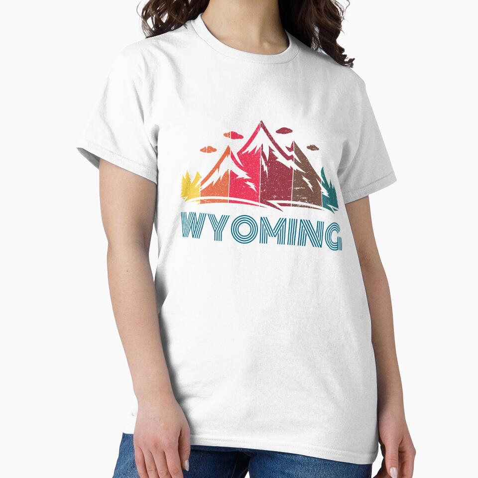 Retro Distressed Wyoming Design for Men Women and Kids by Theodore Cory