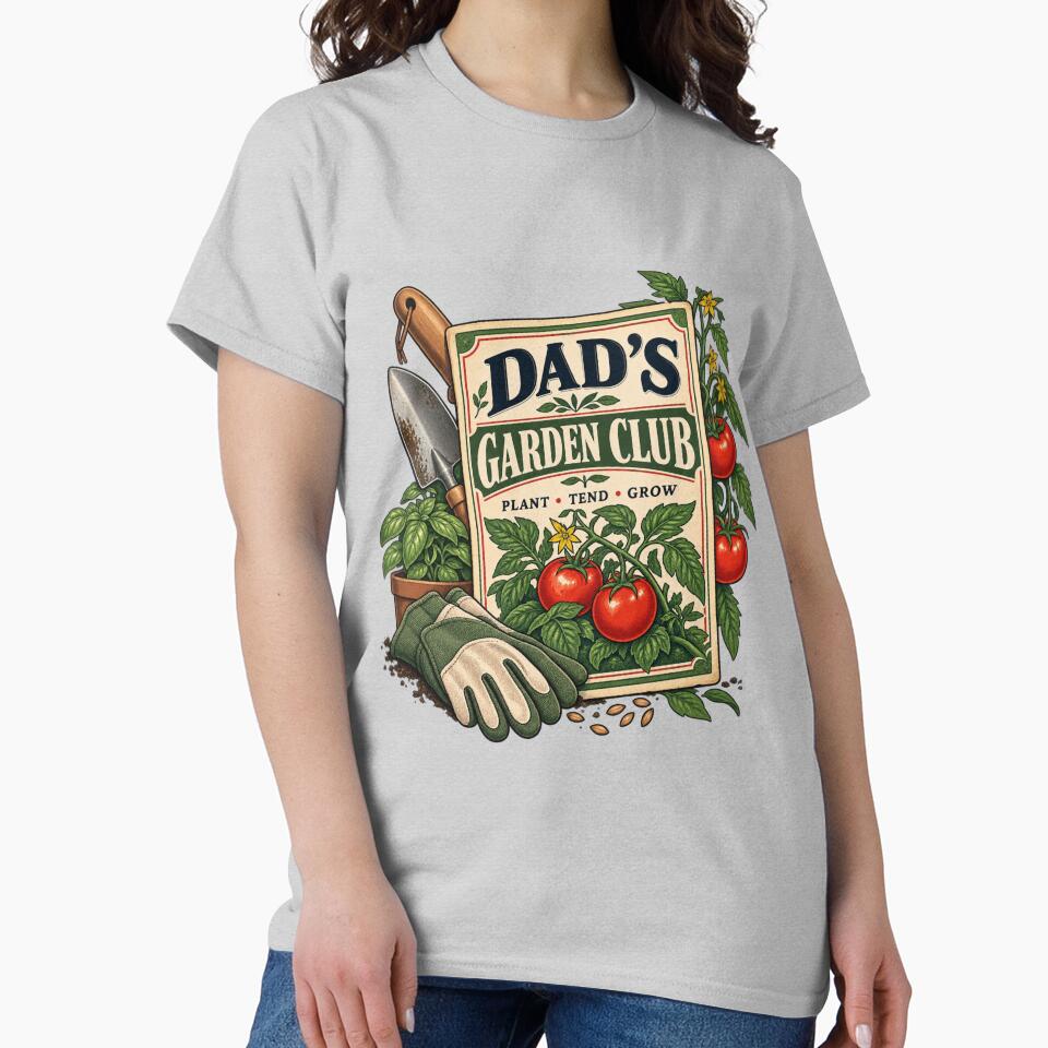 Gardener Dad Gift – Dad’s Garden Club Vintage Gardening Design by astersgraphics