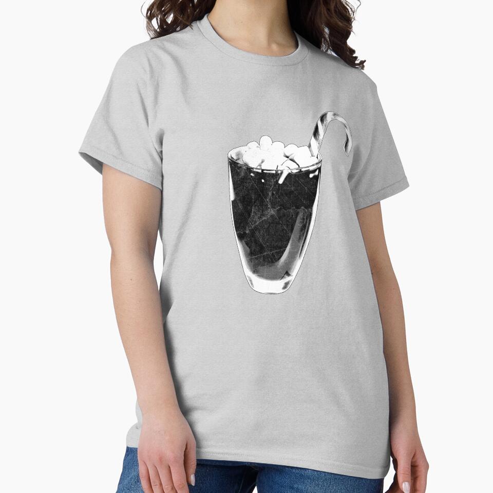 Hot Chocolate Marshmallows Candy Cane Dark Winter Comfort Art by Ghoul Enterprises