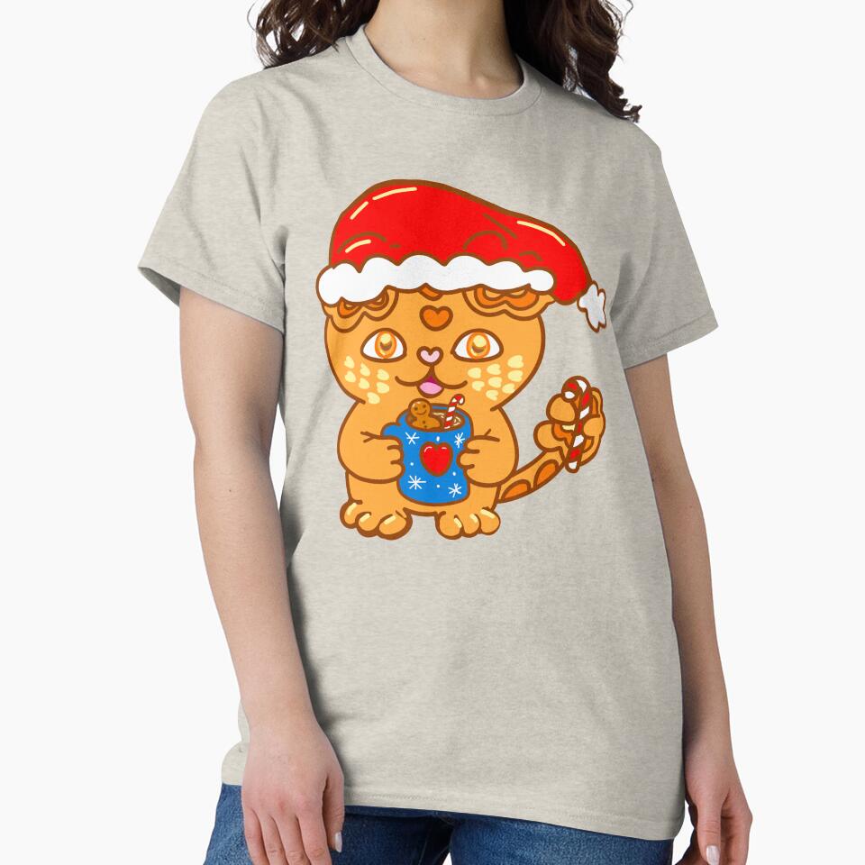 Christmas Ginger Cat Hot Chocolate – Cute Festive Persian Cat by BigfeetLittlepaws