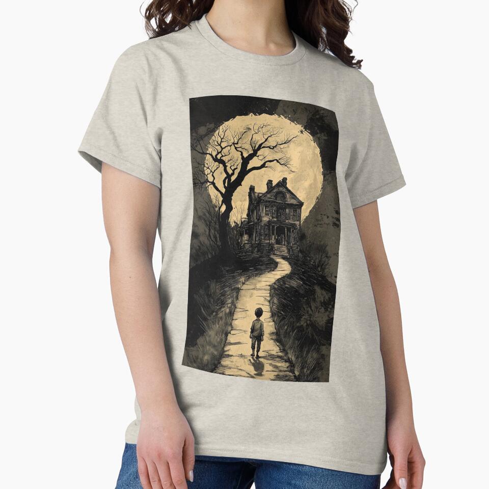 Haunted House Under the Full Moon | Gothic Horror Vintage Art by AM.87