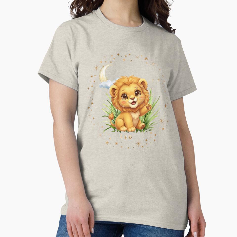 Cute Leo Zodiac for Kids – Adorable Lion Astrology Design by EnlightArt
