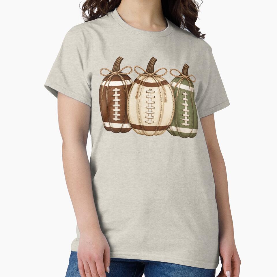 Rustic Football Pumpkins Fall Football Season Autumn Sports Design by CatiaStudioArt