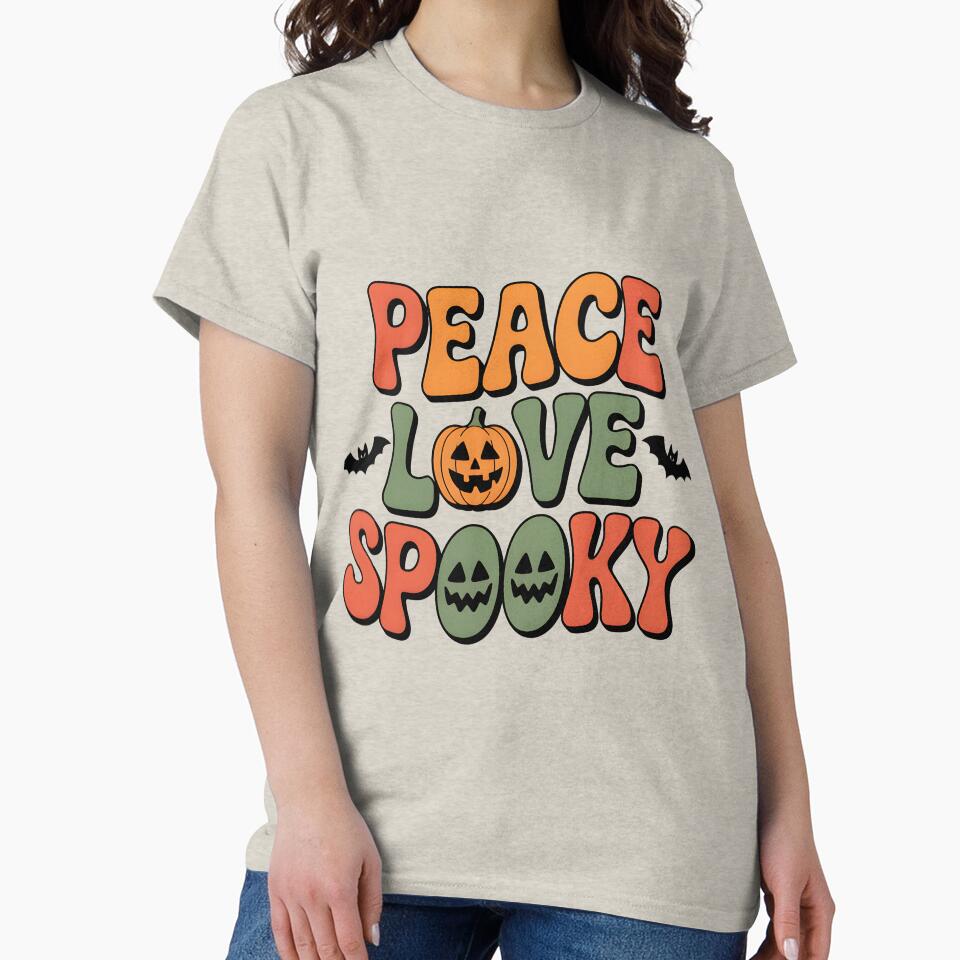 Peace, Love, Spooky – Retro Halloween Groovy Design by Jollys-ArtShop