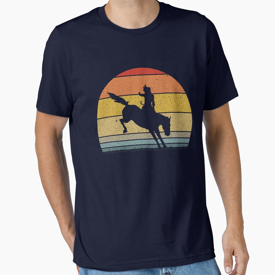 Cowboy Bucking Bronco Rodeo Retro Wrangler Cowboy Gear by DynamicDesign