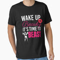 Wake Up Beauty its time to Beast | gym shirts | men fitness | funny exercise shirt | funny fitness shirts | workout clothes | fitness motivational gym shirts | workout shirt by Kreature Look