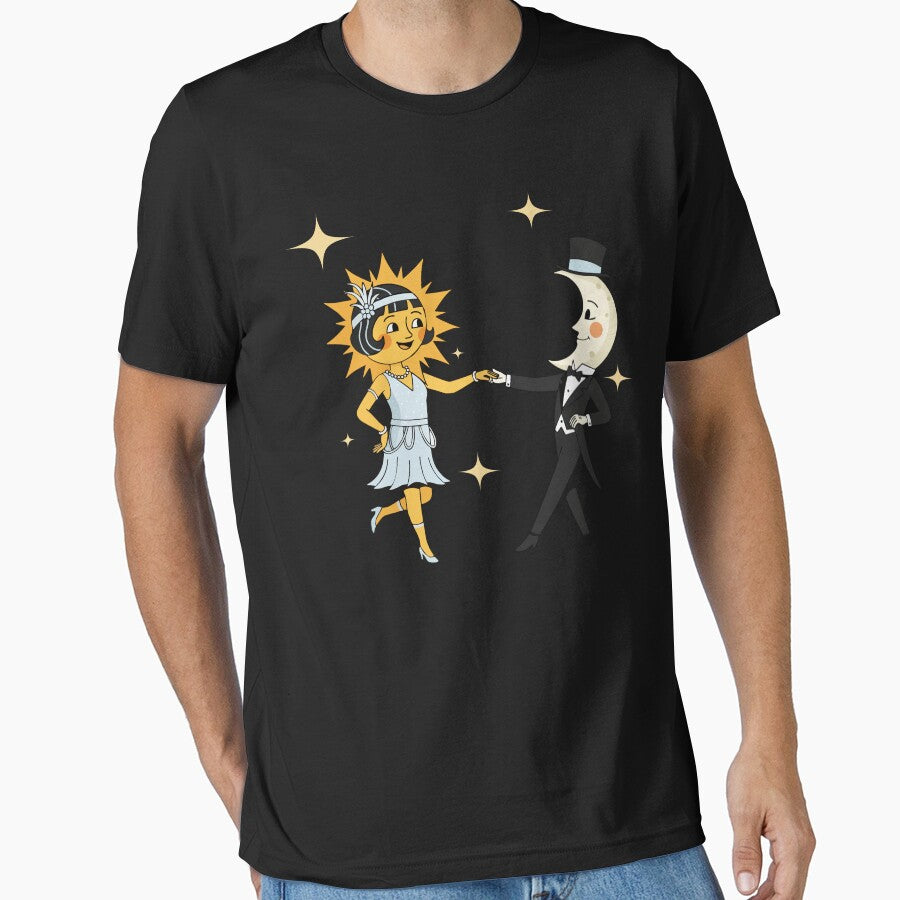When Sun Meets Moon – Vintage Celestial Dance Illustration by Cipher & Soul