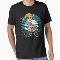 Retro Skeleton Riding Bike Halloween Design by Quirky Shirts