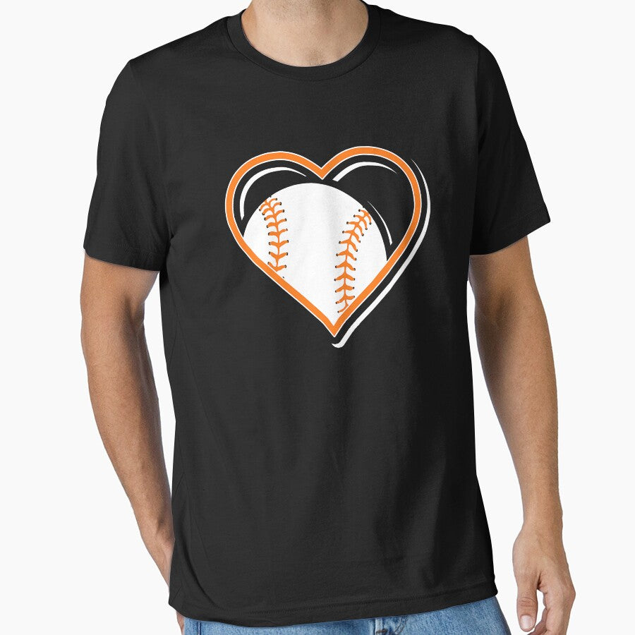Orange Baseball Heart Baseball In Heart by MichelSorour