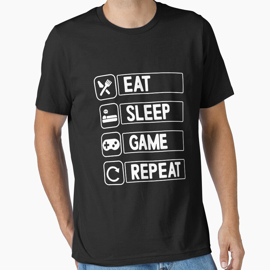 Funny Eat Sleep Game Repeat Design for Video Games Lovers by Nepaz-Designs