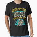 Heart Says Pit Knees Say Sit Funny Skeleton Lover by PixlCrypt