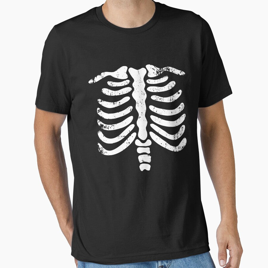 Halloween Skeleton Chest Torso Scary Design by PugSwagClothing
