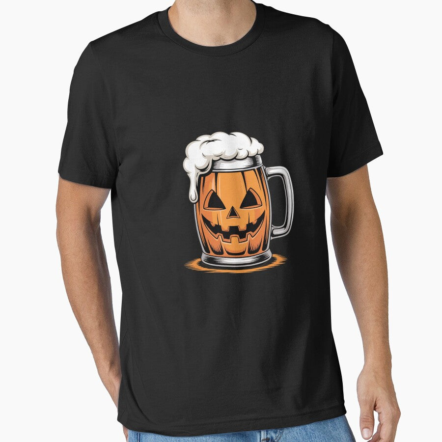 Beer Lover Pumpkin Halloween Funny Drinking Beer by Idarmotar