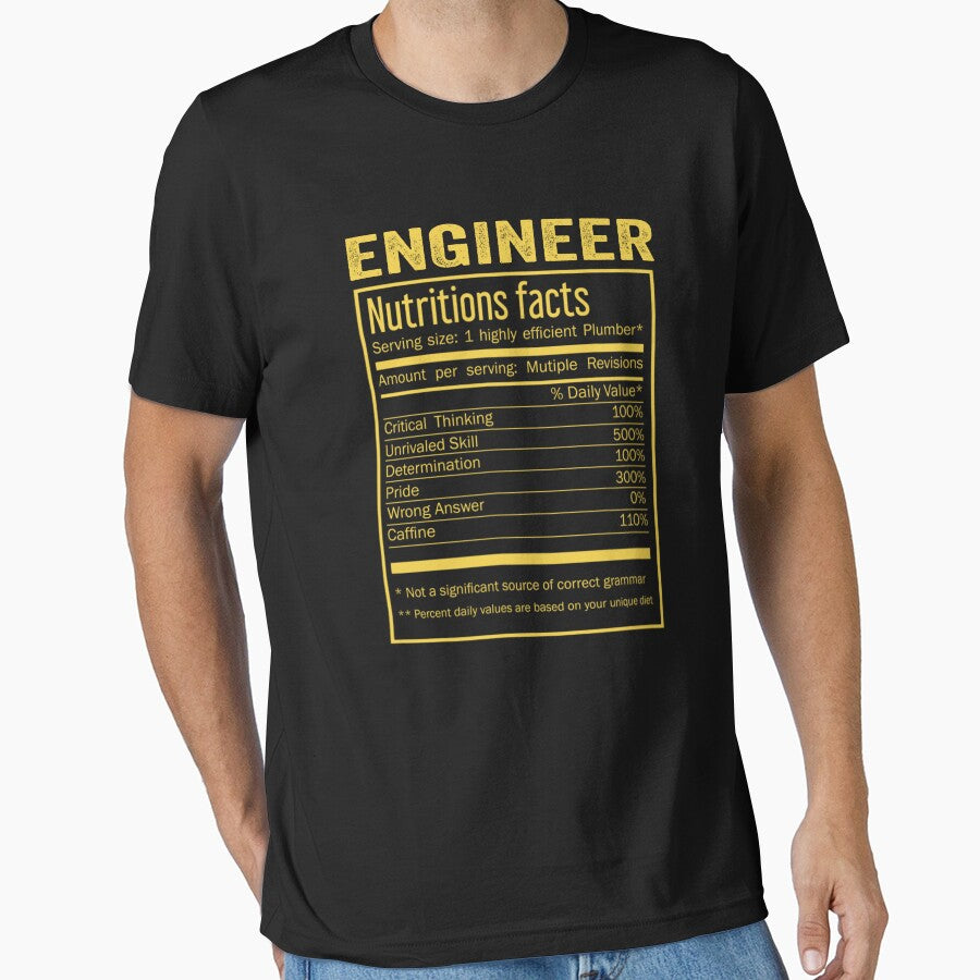 Mens Womens engineer birthday Gifts Shirt,Cool engineer Funny Nutrition Facts Mens Womens Christmas Fathers Days Gift, engineer Nutrition Facts by xlnv