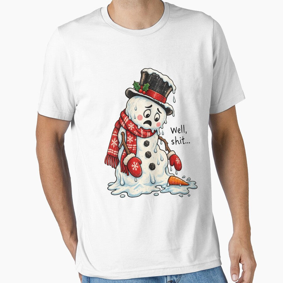 Well Shit Melting Snowman Christmas Humor by RDGNR